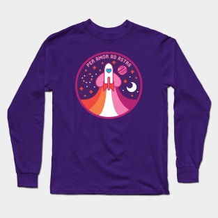 Space Pride - Lesbian Flag Long Sleeve T-Shirt